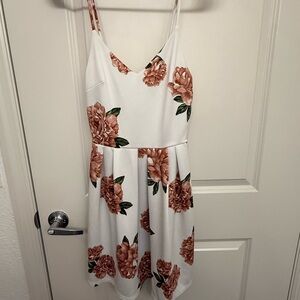 Monteau White Floral Midi Dress
